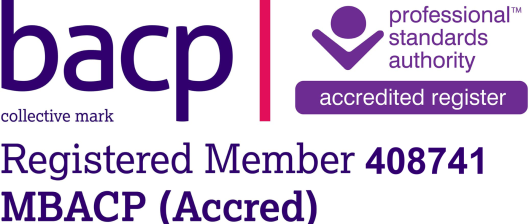 Logo showing Alex Ferguson's accredited membership of the BACP, member number 408741